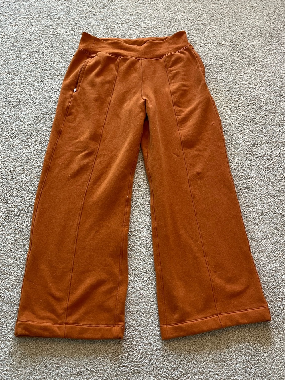 Athleta Burnt Orange Wide Leg Sweatpants NWOT size M Petite